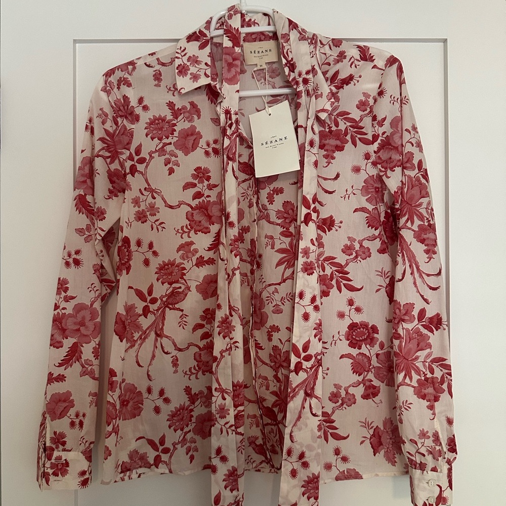 Reban Floral Red and White Blouse